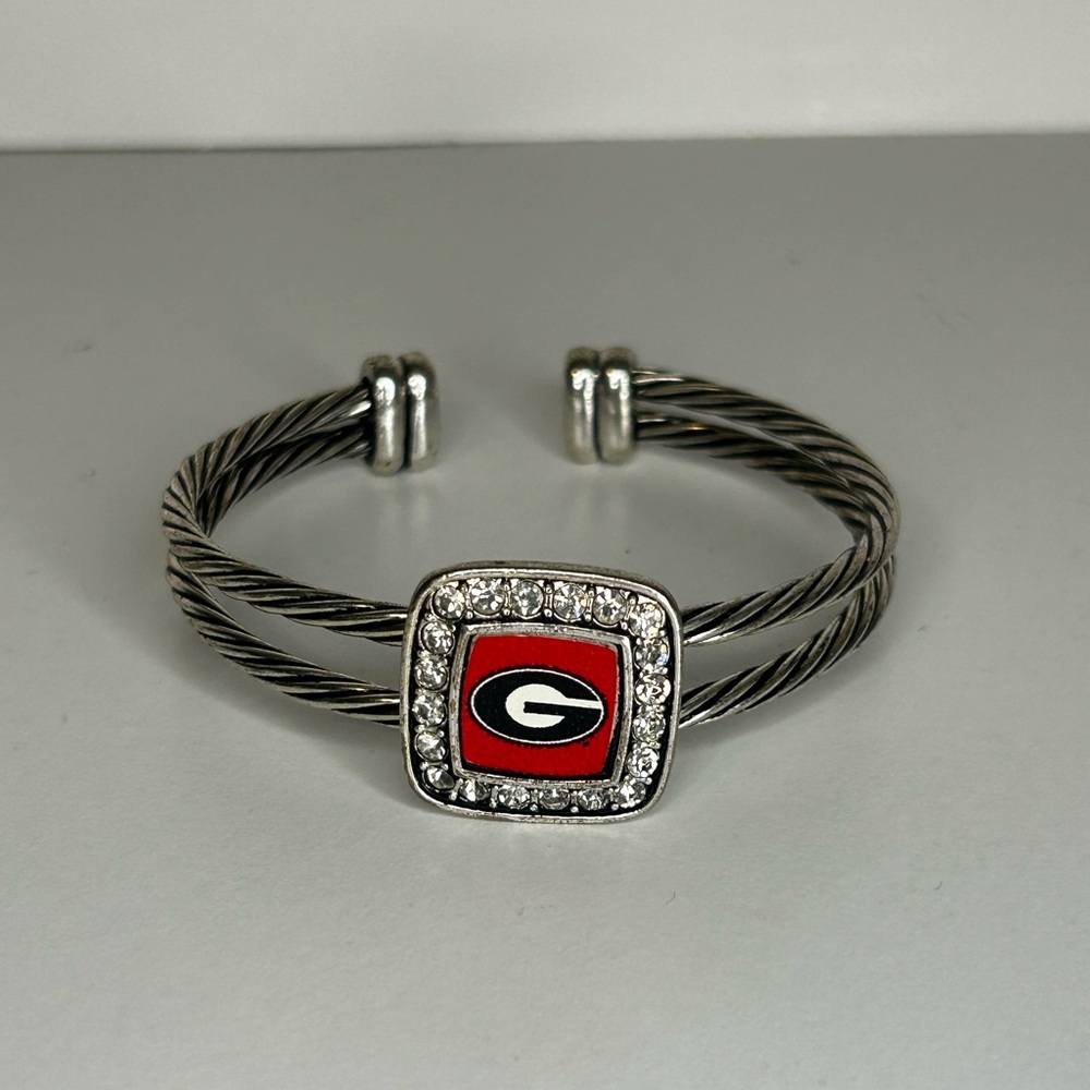 Silver and Red Logo Bracelet